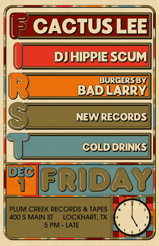 First Friday Cactus Lee, Hippie Scum and Bad Larry 11x17 Printed Poster